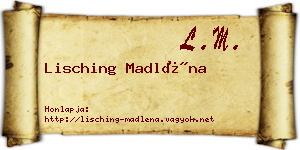 Lisching Madléna névjegykártya